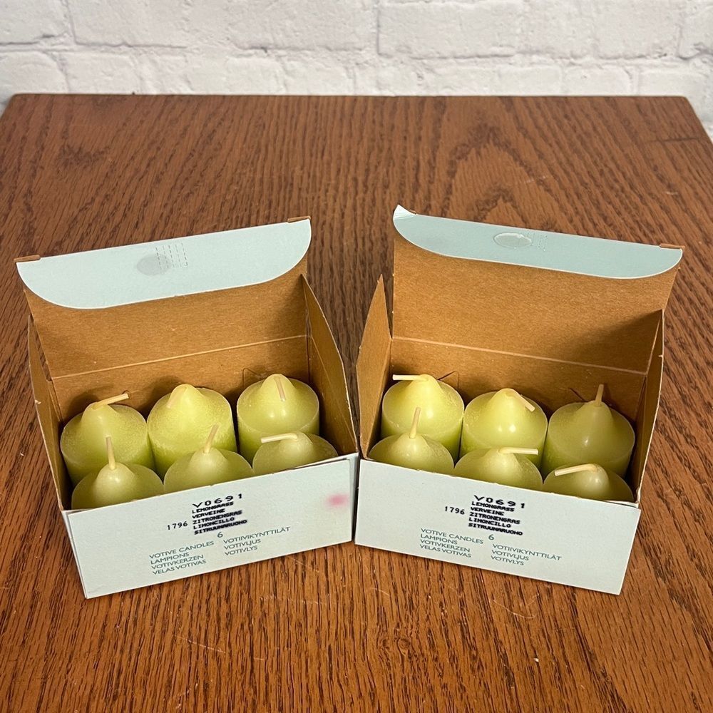 PartyLite Lemonade 🍋 scented & Light green colored  2” Votive candles 12 total